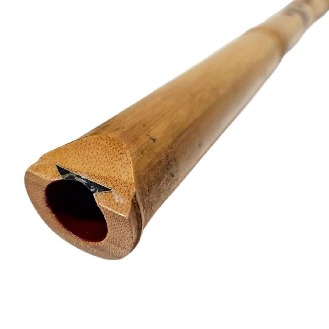 あ 尺八 琴古流 蝴蝶 2尺1寸 5孔 銘あり 2印 二分割 和楽器