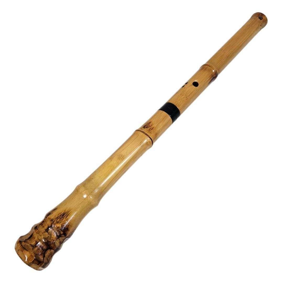 あ 尺八 琴古流 蝴蝶 2尺1寸 5孔 銘あり 2印 二分割 和楽器