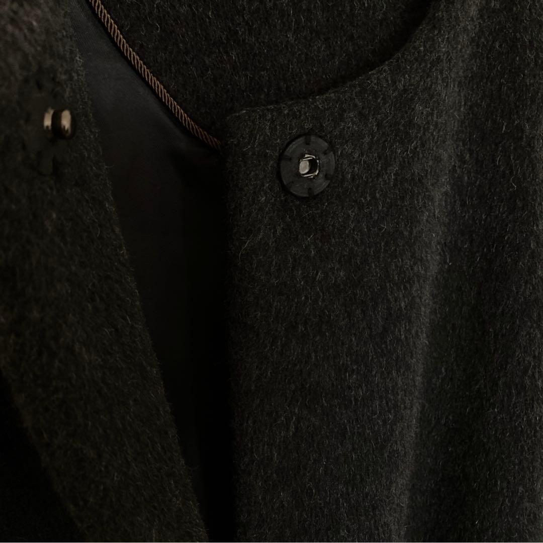 プラージュ アルパカシャギーコート ダークグレー