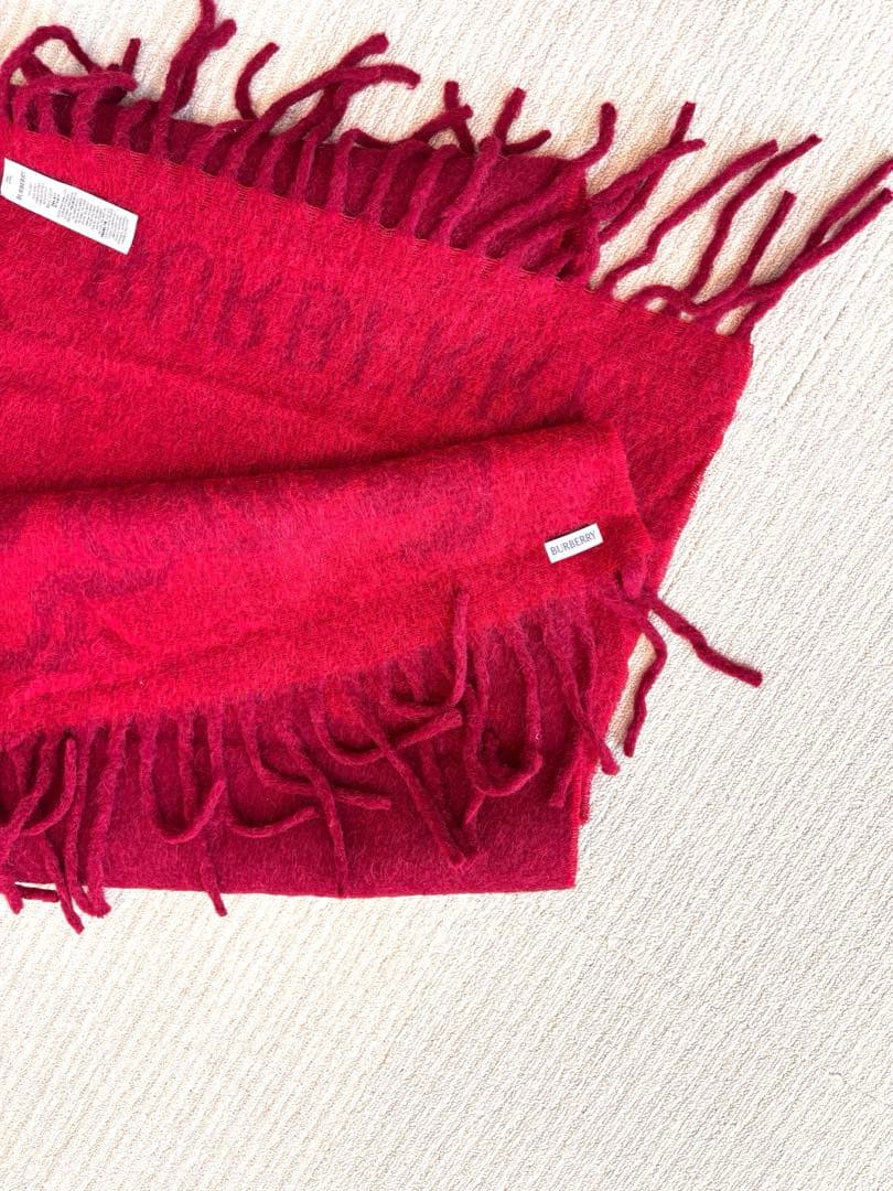 BURBERRY 赤 マフラー