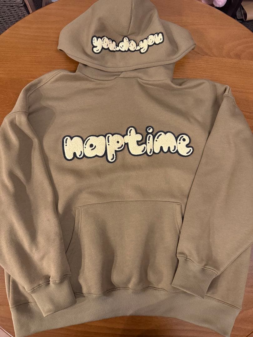 Naptime. ワッペンパーカー　フーディ　カーキ　Sサイズ　美品