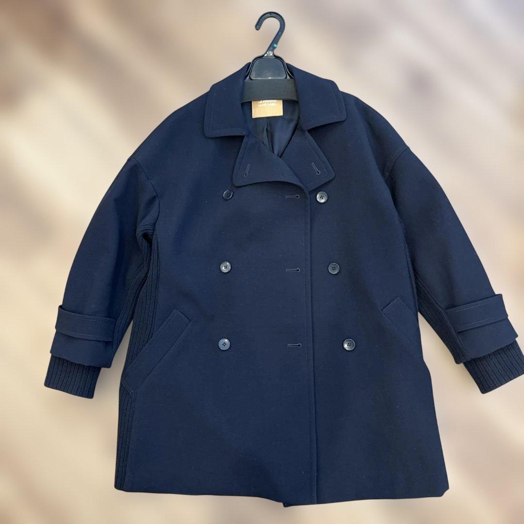 レリアン　ホワイトレーベル11号　近年タグ　濃紺　ウールのピーコート　冬