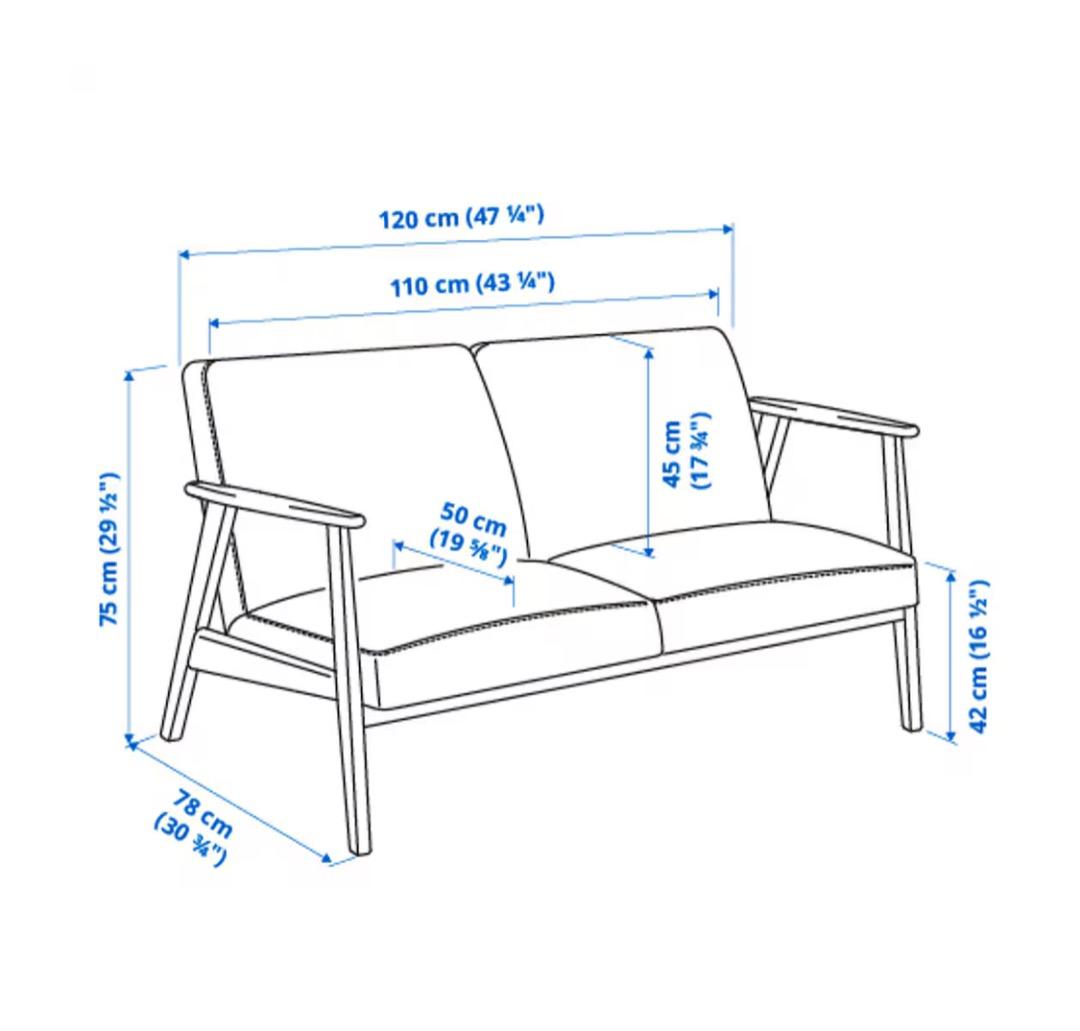 IKEA イケア　EKENÄSET エーケネーセット　2人がけソファ