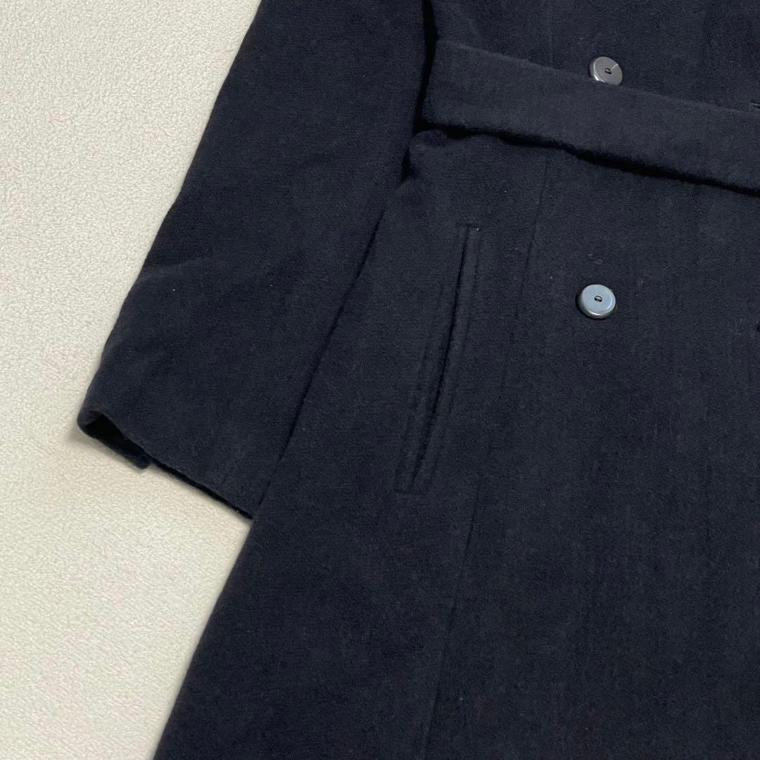 着丈124cm カールラガーフェルド ダブルブレストロングコート M ベルテッド