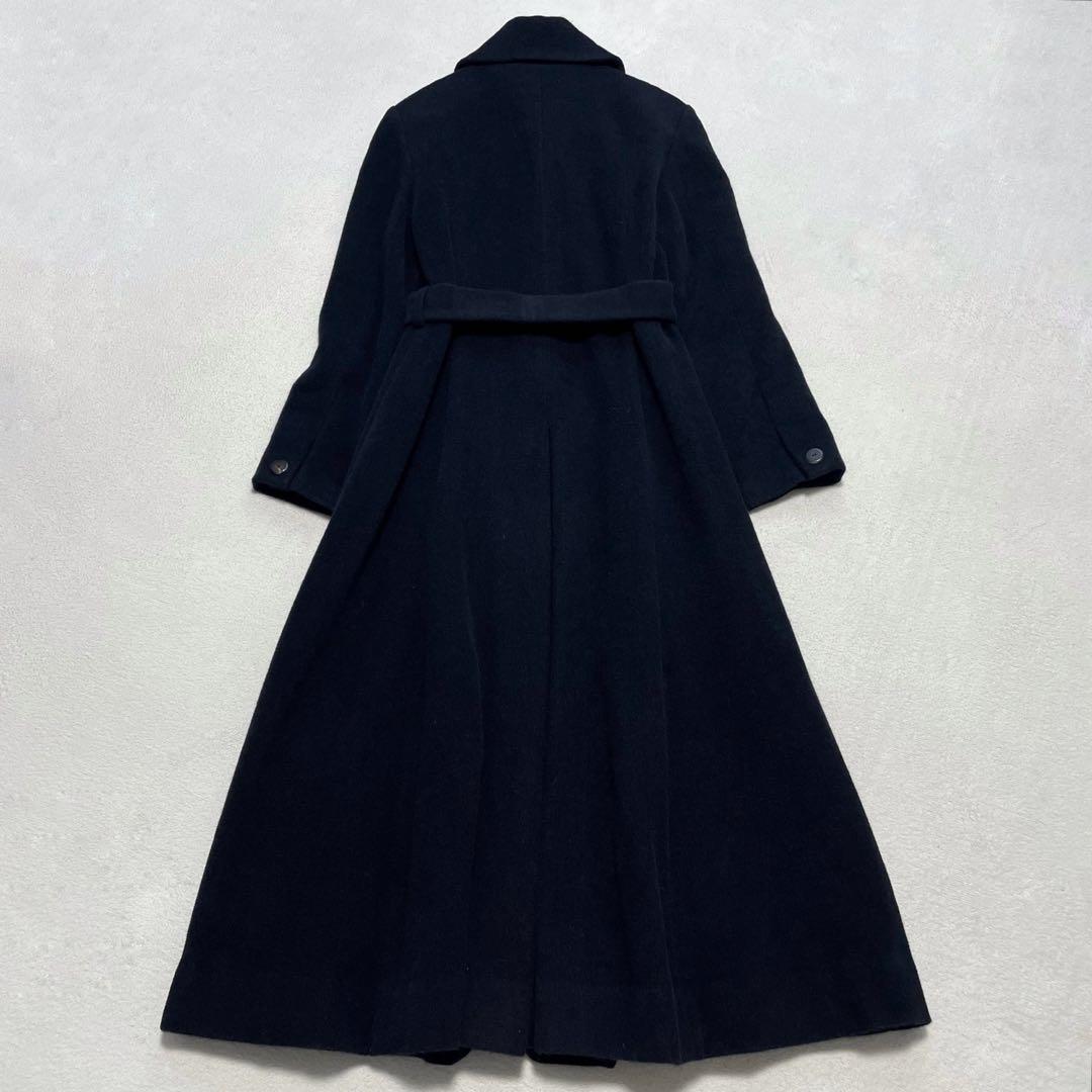 着丈124cm カールラガーフェルド ダブルブレストロングコート M ベルテッド