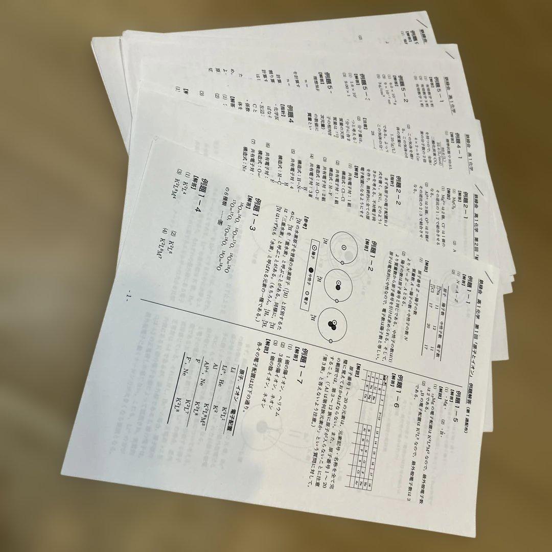 鉄緑会　高1 高2 化学　化学基礎講座問題集　￼復習テスト　フルセット