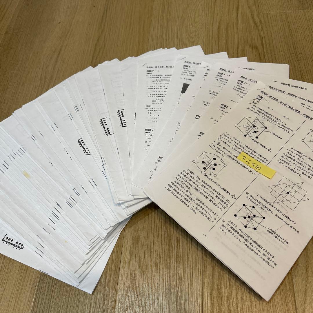 鉄緑会　高1 高2 化学　化学基礎講座問題集　￼復習テスト　フルセット