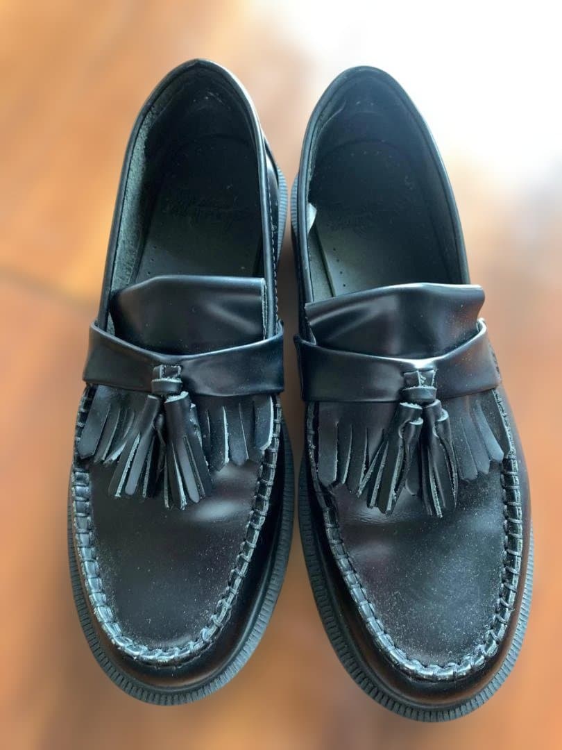 Dr. Martens Adrian タッセル付き黒ローファー25cm/６UK