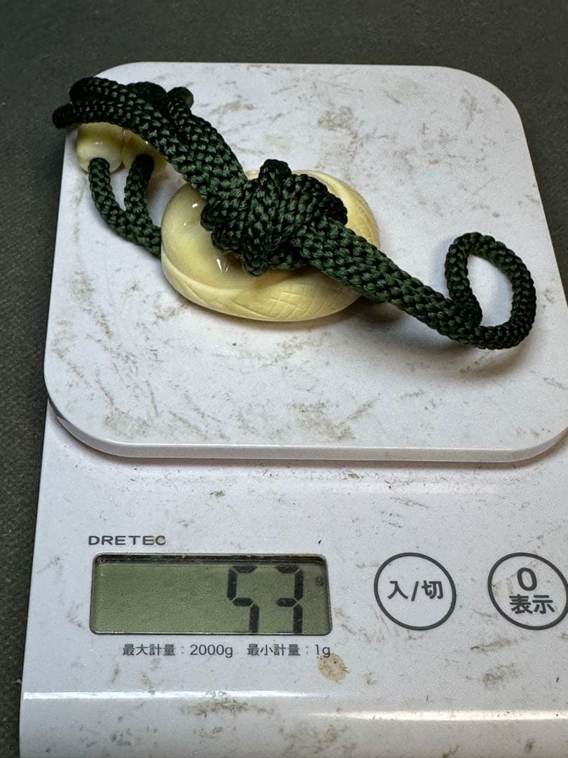 抹香鯨歯　マッコウクジラループタイ　ひょっとこ　アンティーク　和彫　骨董　飾り物