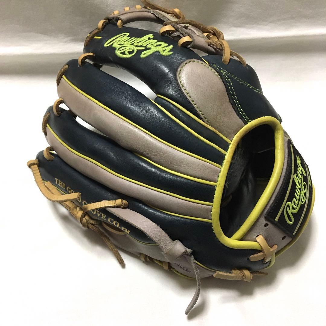 ローリングス 軟式内野手用グローブ　ネイビー　グレー　ハイパーテック　大人　限定