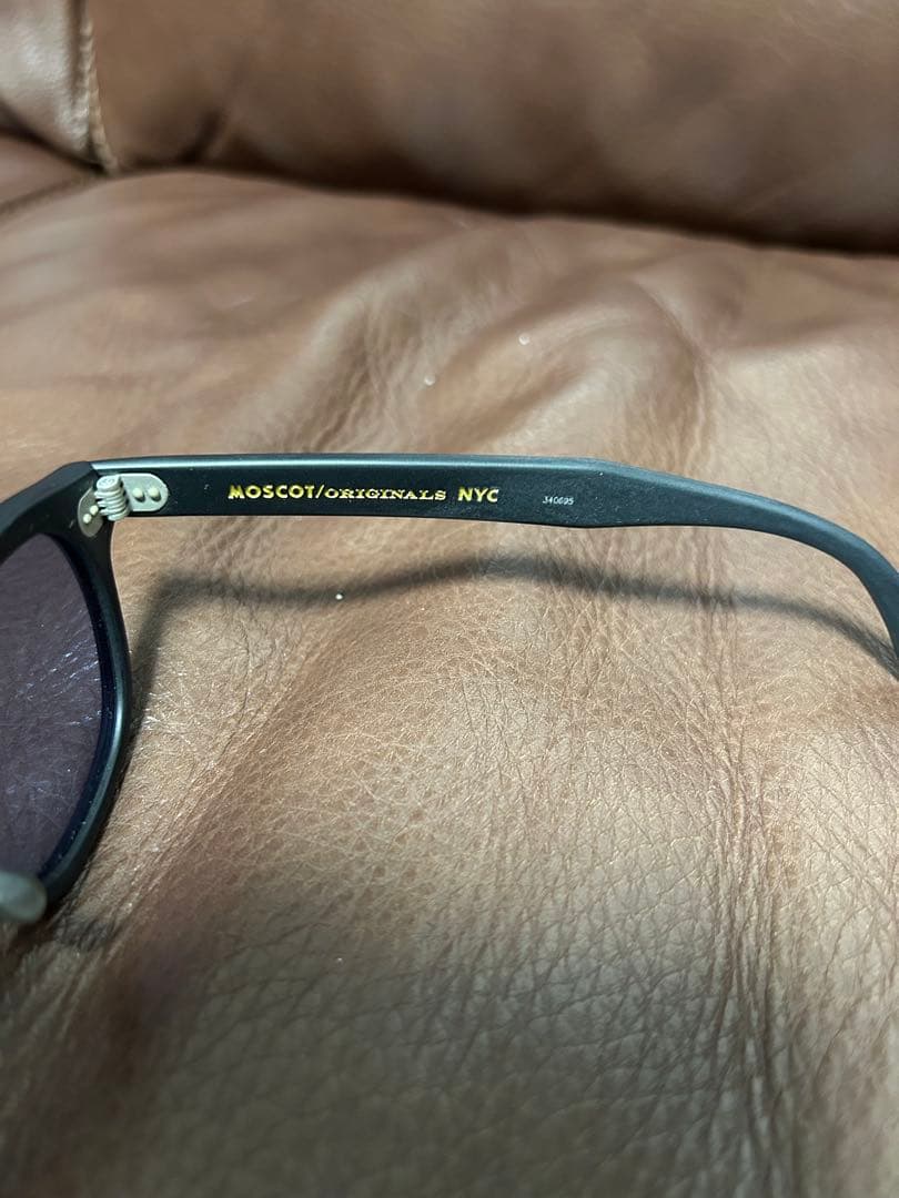 【美品】モスコット レムトッシュ 46 マットブラック ライトブルーレンズ