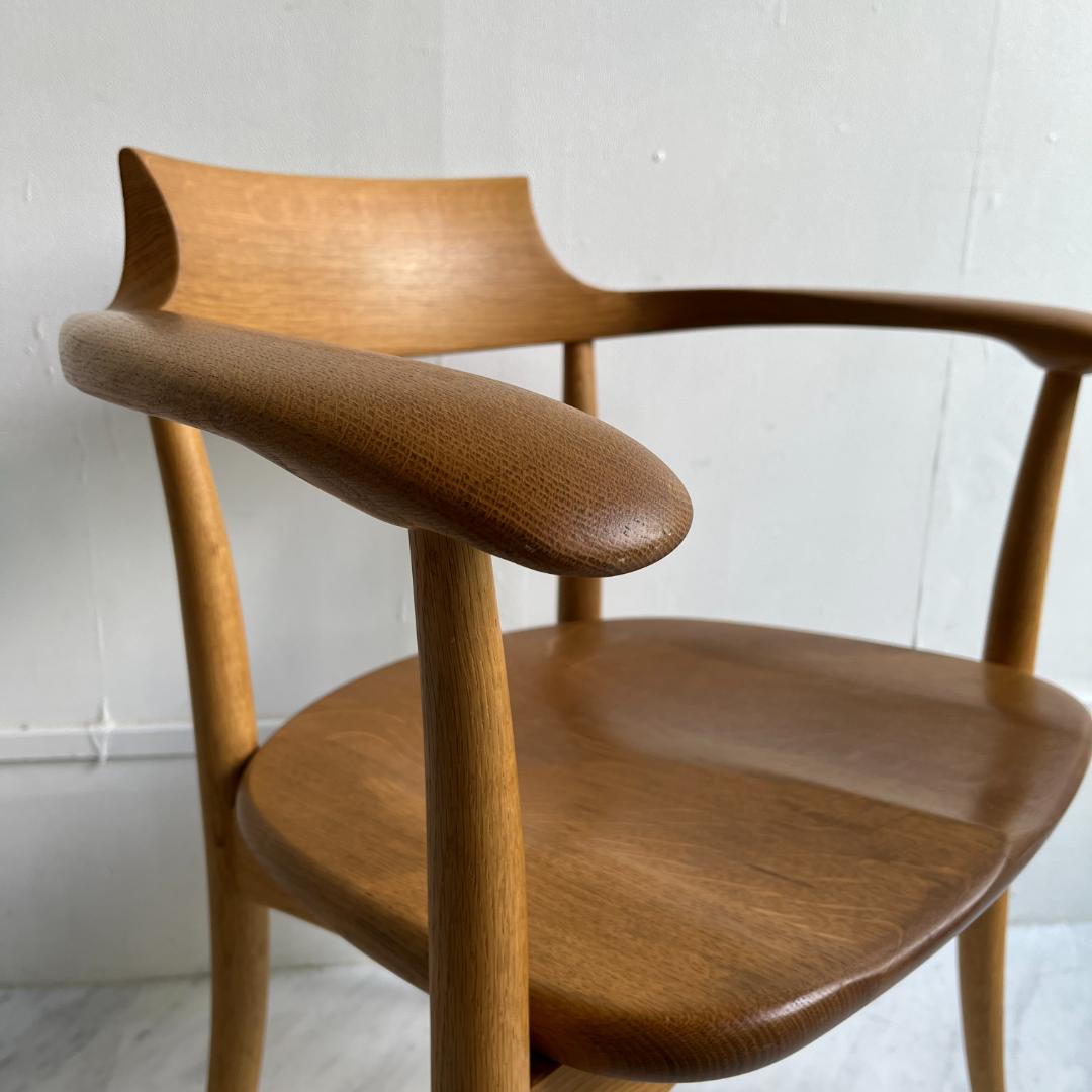 飛騨産業 HIDA キツツキ クレセント アームチェア オーク★美品