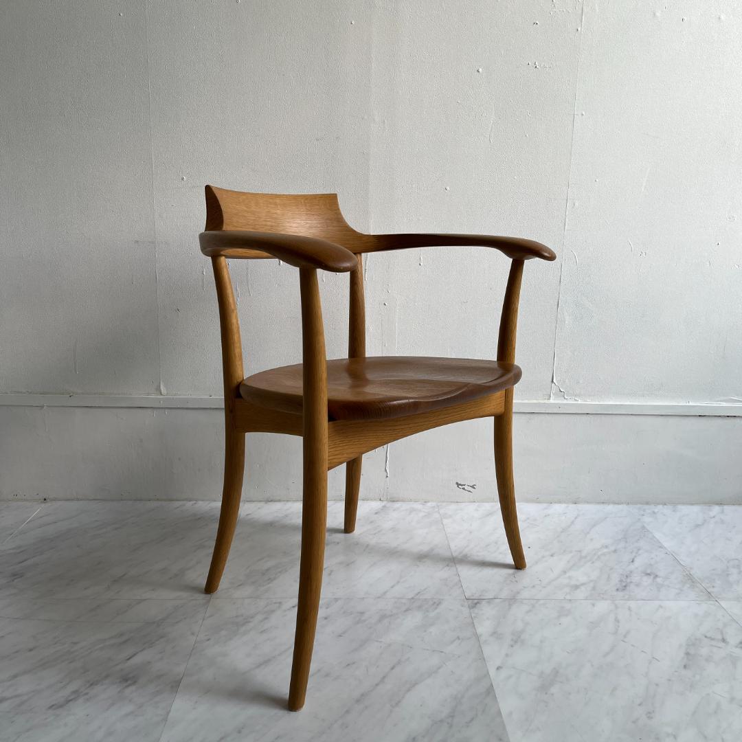 飛騨産業 HIDA キツツキ クレセント アームチェア オーク★美品