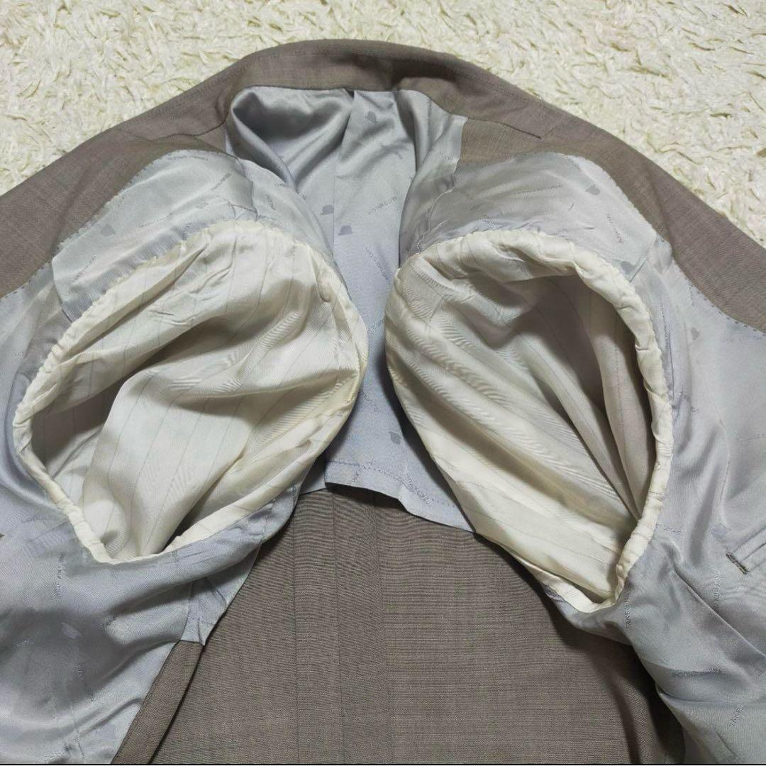 【美品】タケオキクチ×ドーメル・セットアップスーツ・グレージュ・無地・M〜L