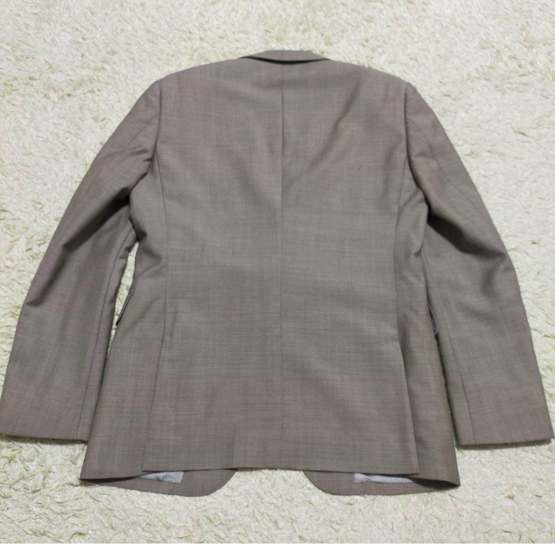 【美品】タケオキクチ×ドーメル・セットアップスーツ・グレージュ・無地・M〜L