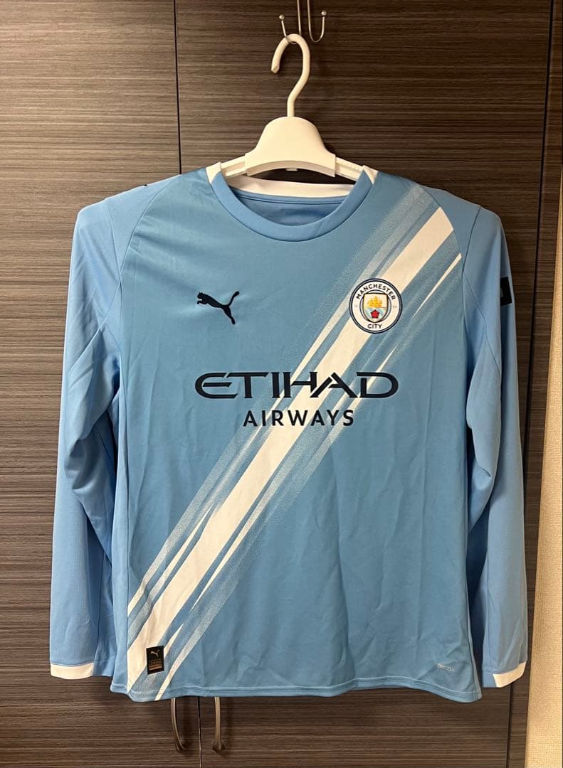 【新品未使用タグ付き】マンチェスターシティ　公式ホームレプリカ長袖　(XL)