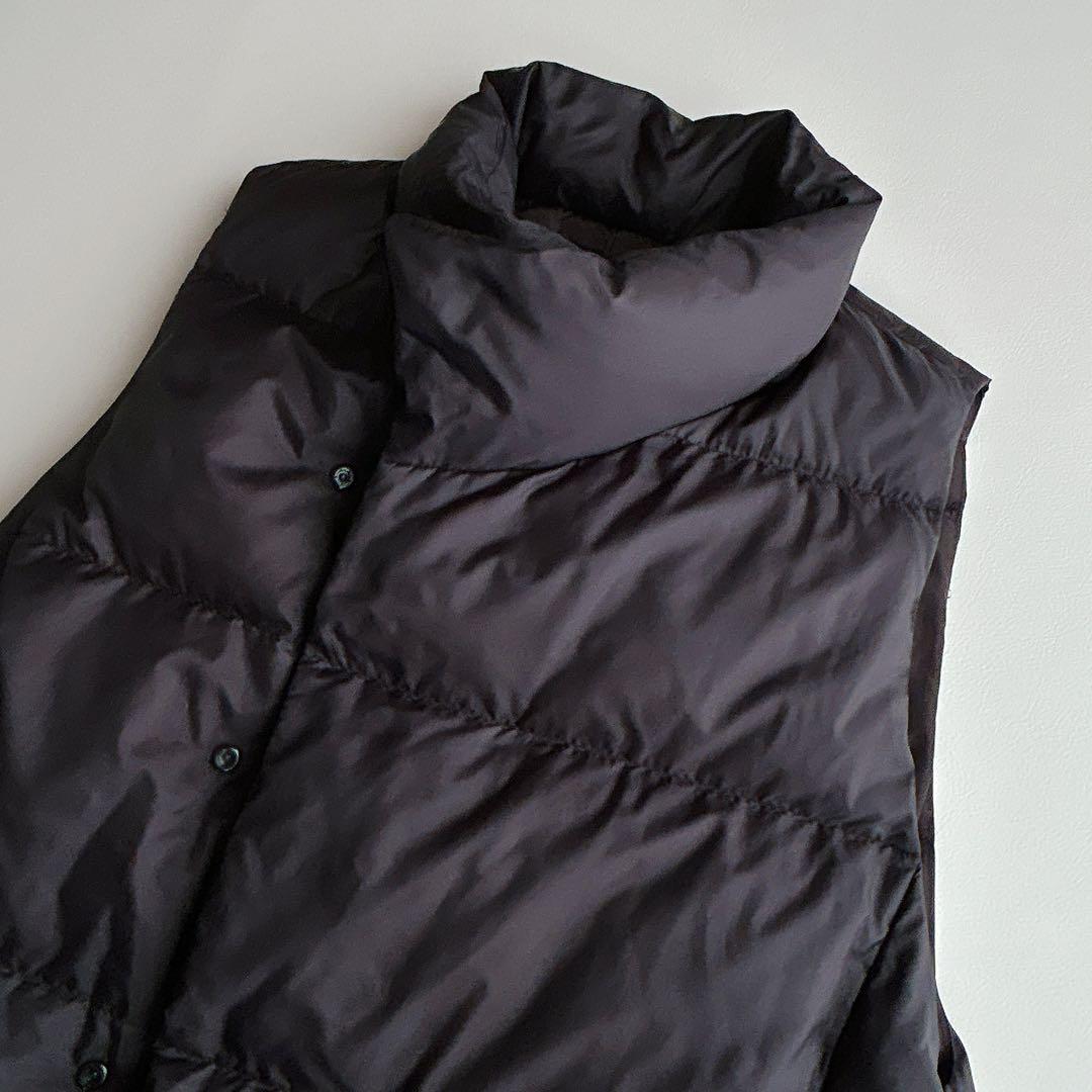 mizuiroind ⿻ ワイド ダウンベスト ダウン フェザー ゆったり 黒