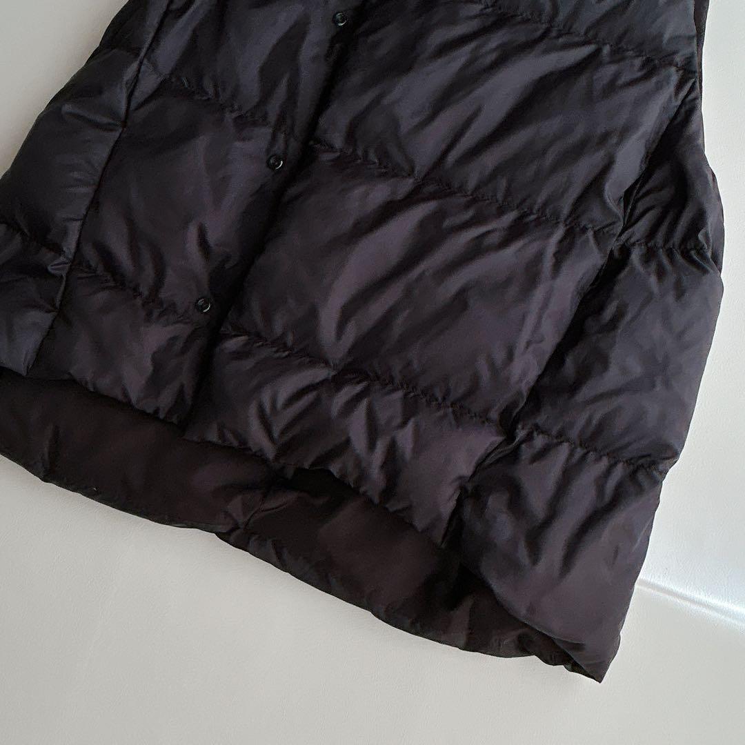 mizuiroind ⿻ ワイド ダウンベスト ダウン フェザー ゆったり 黒