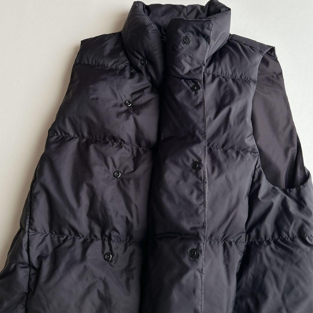 mizuiroind ⿻ ワイド ダウンベスト ダウン フェザー ゆったり 黒