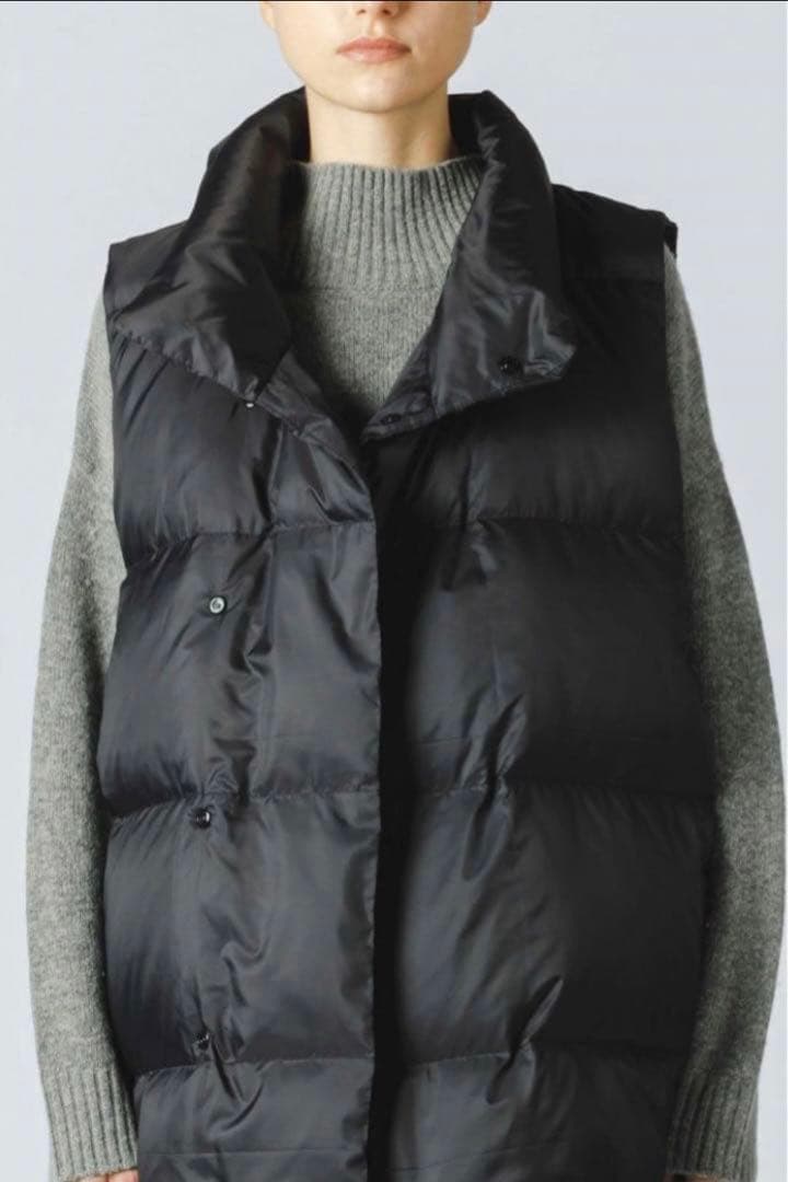 mizuiroind ⿻ ワイド ダウンベスト ダウン フェザー ゆったり 黒