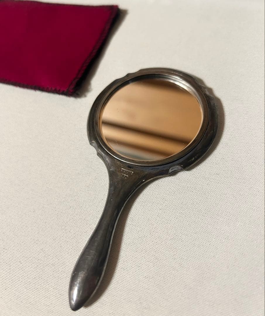 Silver 950 手鏡 アンティーク 骨董 銀製 箱付き レトロ 貴重