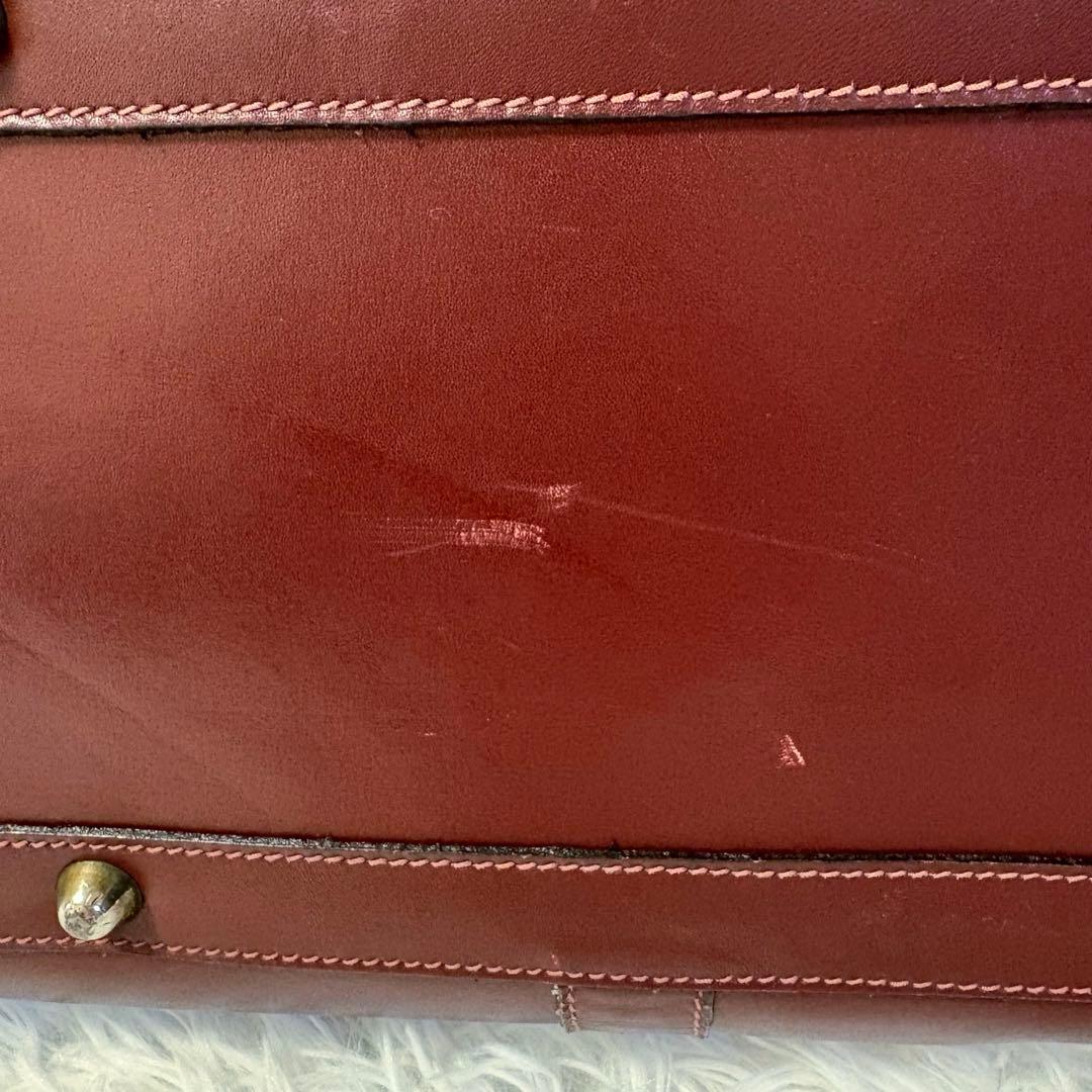 Cartierカルティエ ボストンバッグ マストライン 南京錠あり バーガンディ