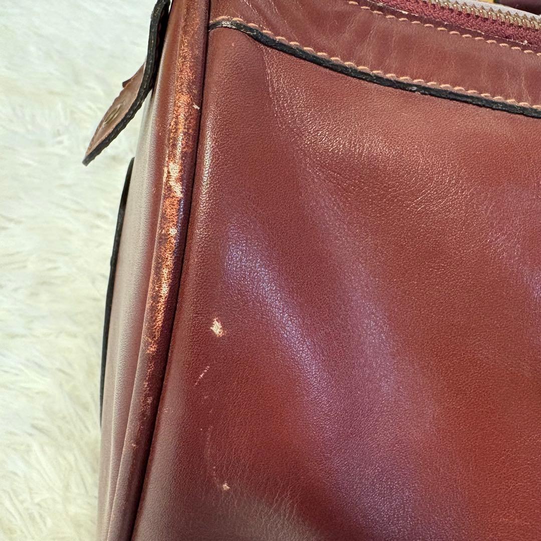 Cartierカルティエ ボストンバッグ マストライン 南京錠あり バーガンディ