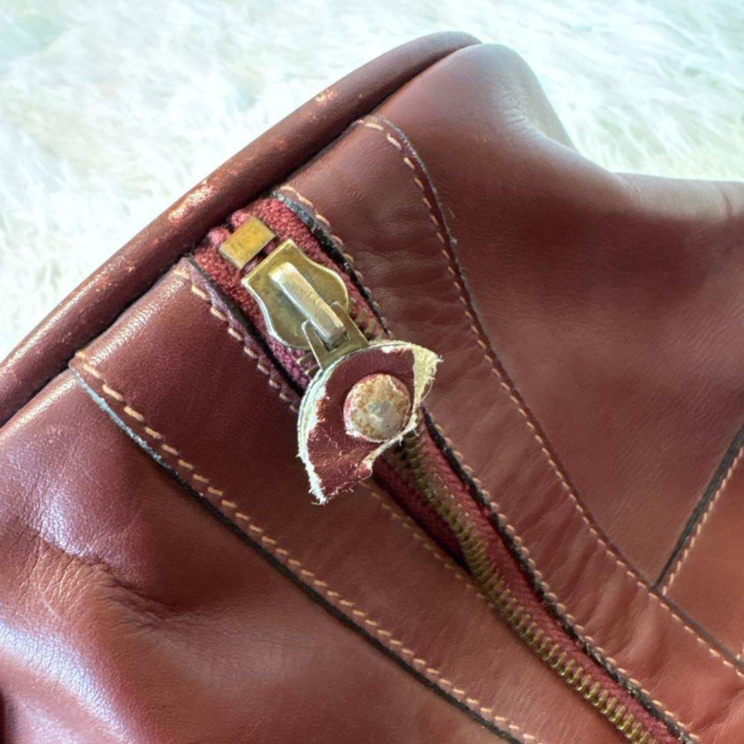 Cartierカルティエ ボストンバッグ マストライン 南京錠あり バーガンディ