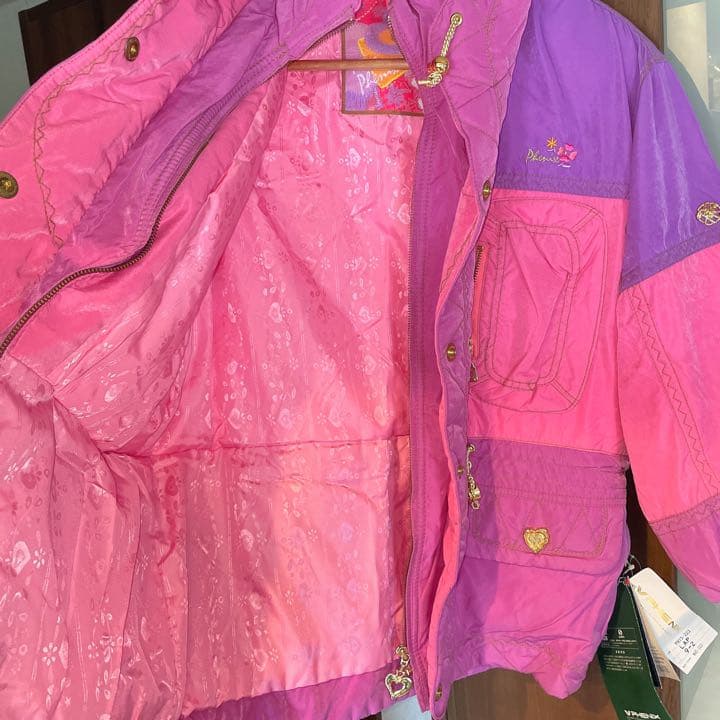激レア♡phenix スキーダウンジャケット パープル ピンク ハート レトロ