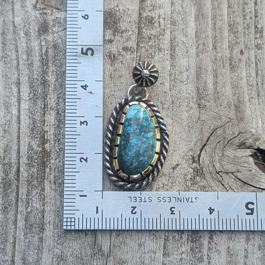 おんせんたまご様　ハンドメイドのターコイズトップ　インディアンジュエリー風