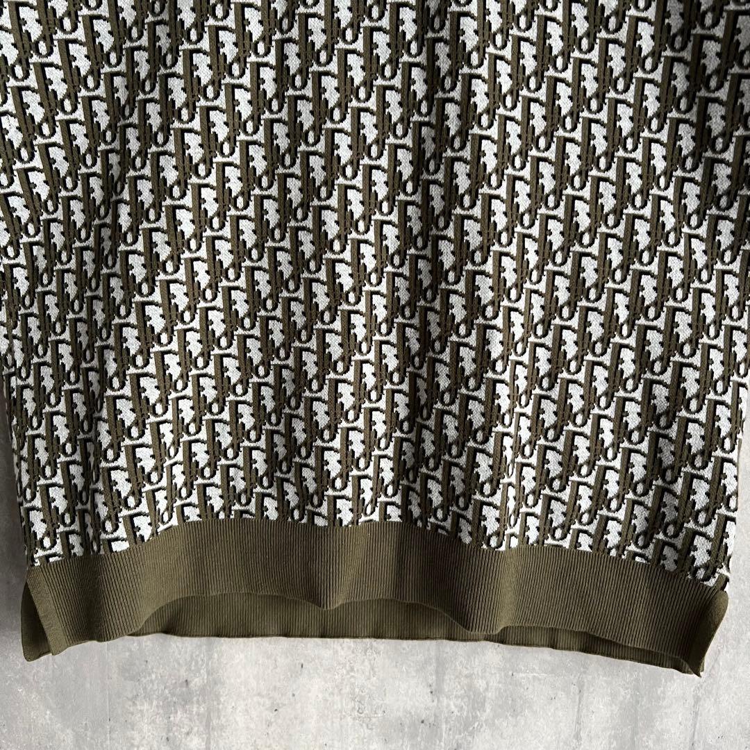 Dior　ディオール　オブリーク　コットン　ジャカード　ポロシャツ　極美品　L