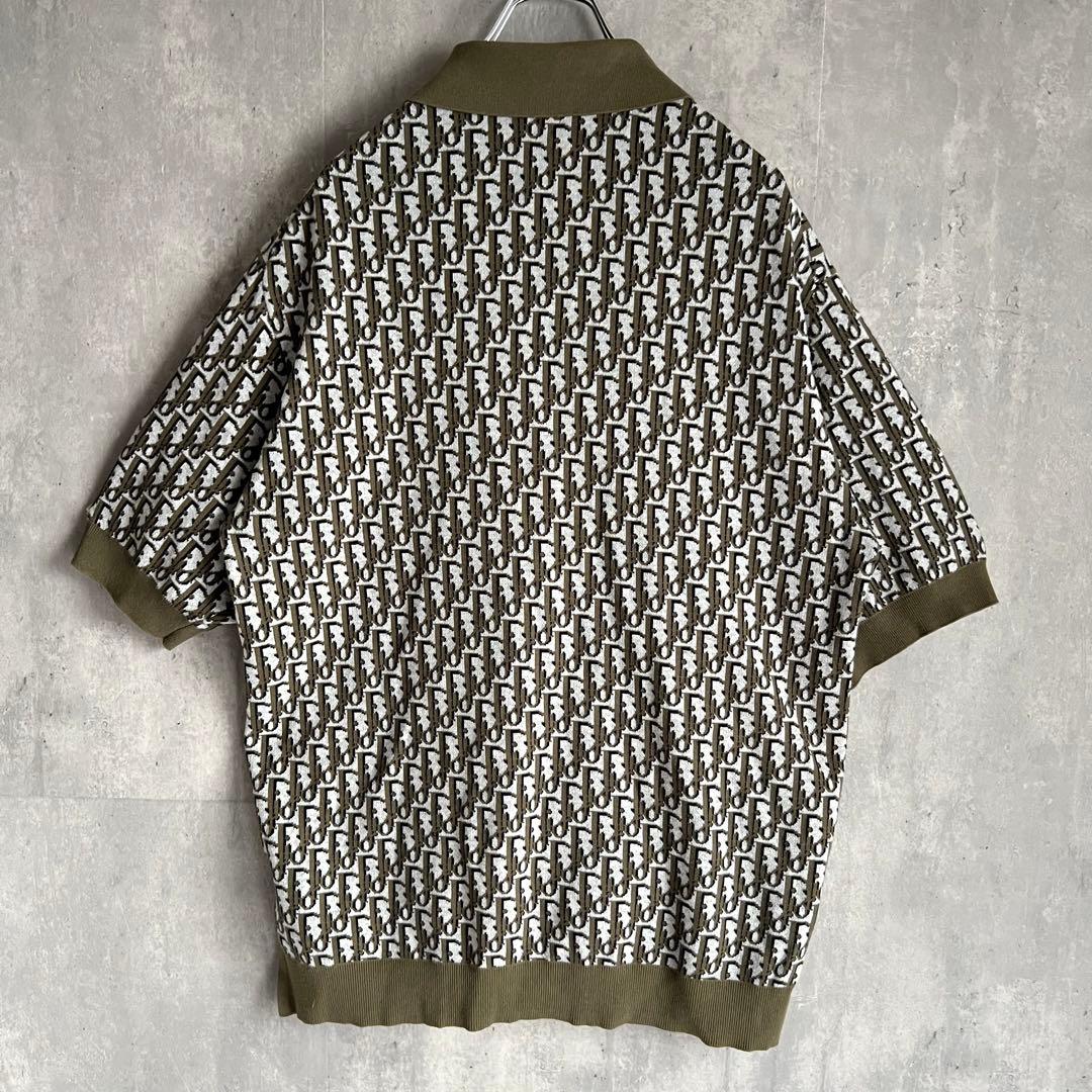 Dior　ディオール　オブリーク　コットン　ジャカード　ポロシャツ　極美品　L