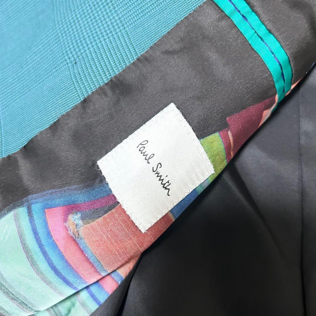 美品　ポールスミス　ダブルブレストテーラードジャケット　ターコイズブルー　現行