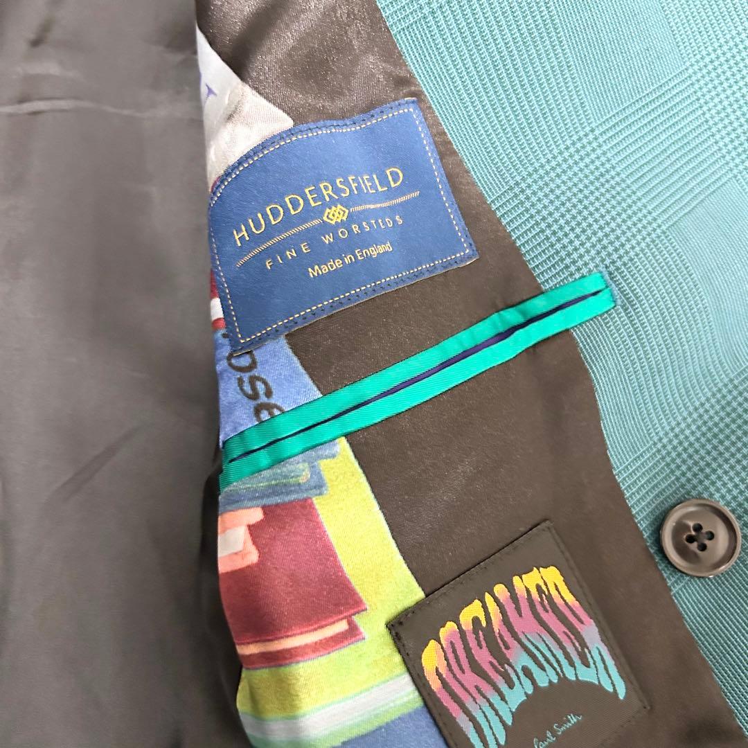 美品　ポールスミス　ダブルブレストテーラードジャケット　ターコイズブルー　現行