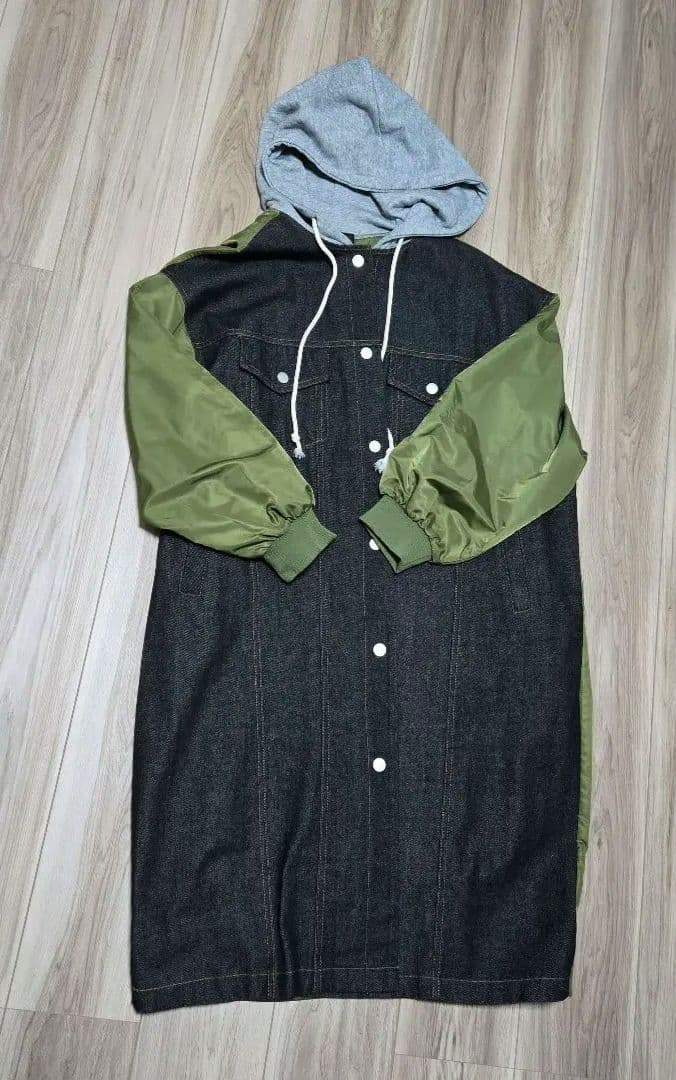 ╰*╯様 MICALLE デニムドッキングオーバーサイズロングコート