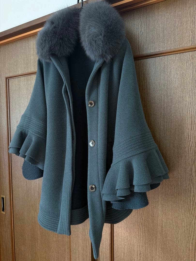 sov.ダブルスタンダードクロージング アンゴラ二重織ポンチョコート