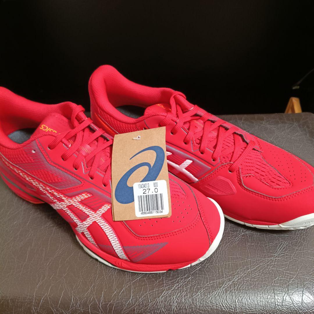 ASICS テニス 27.0cm レッド プレステージライト ワイド