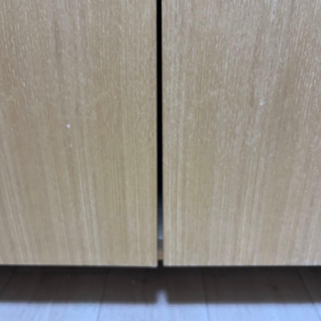 無印良品/ガラス扉付き収納棚/食器棚/ナチュラルウッド