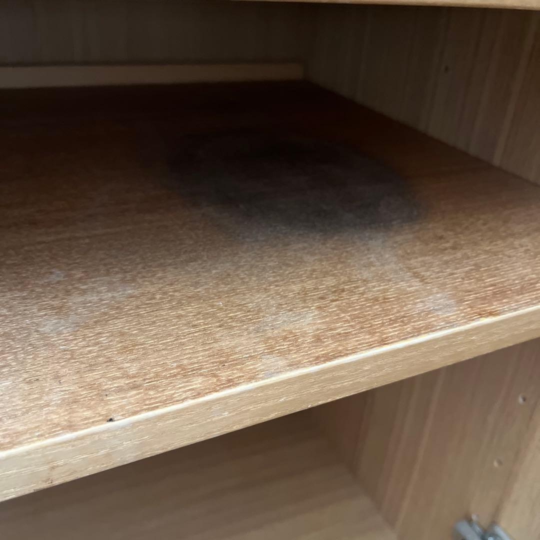 無印良品/ガラス扉付き収納棚/食器棚/ナチュラルウッド