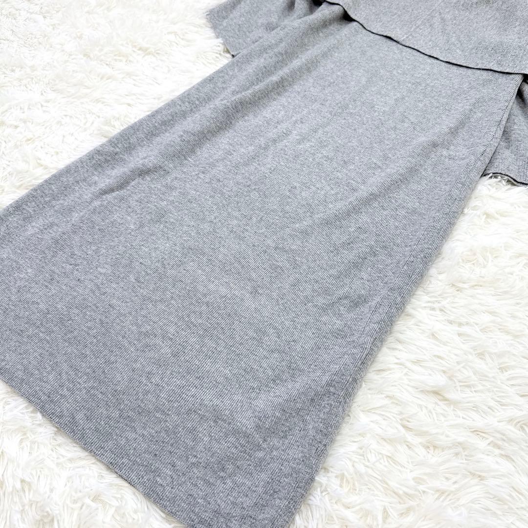 ピンキーアンドダイアン　レイヤードニットワンピース　カシミヤ混　グレー　38