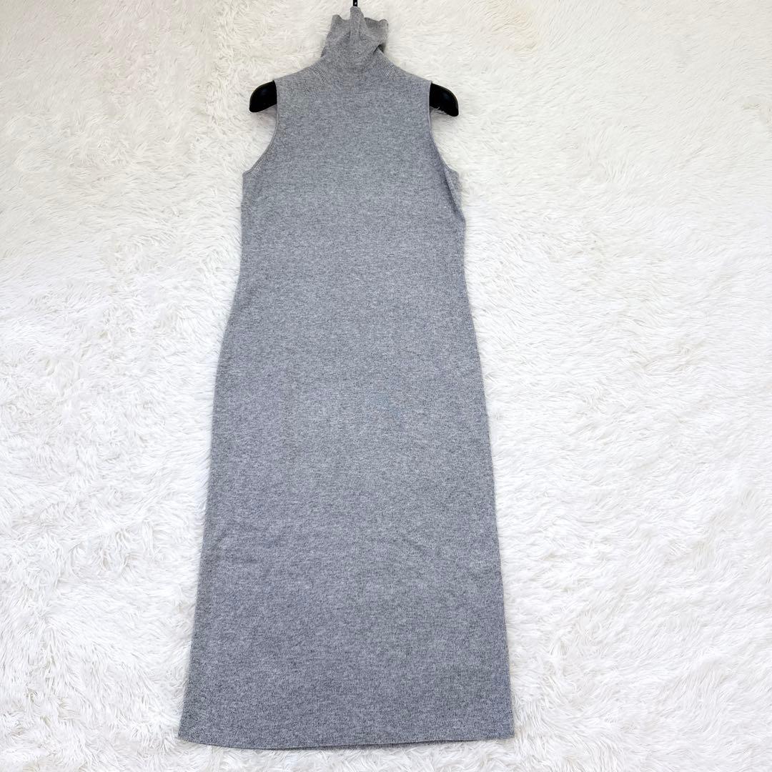 ピンキーアンドダイアン　レイヤードニットワンピース　カシミヤ混　グレー　38