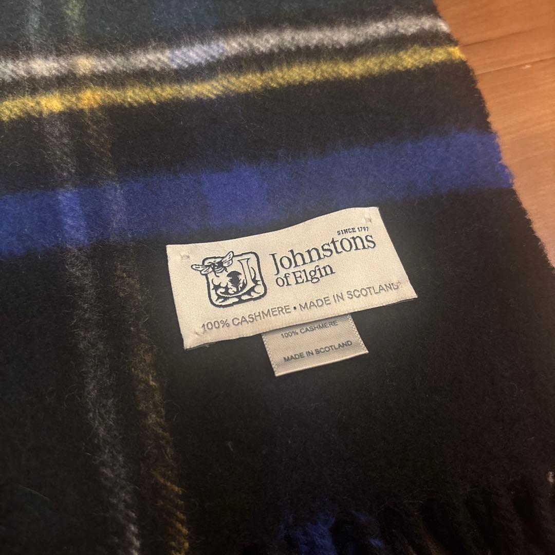 正規品　johnstons ジョンストンズ　チェック　カシミヤ　大判　ストール