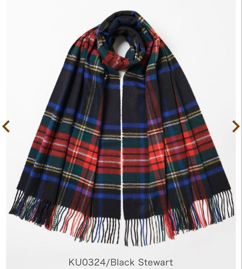 正規品　johnstons ジョンストンズ　チェック　カシミヤ　大判　ストール