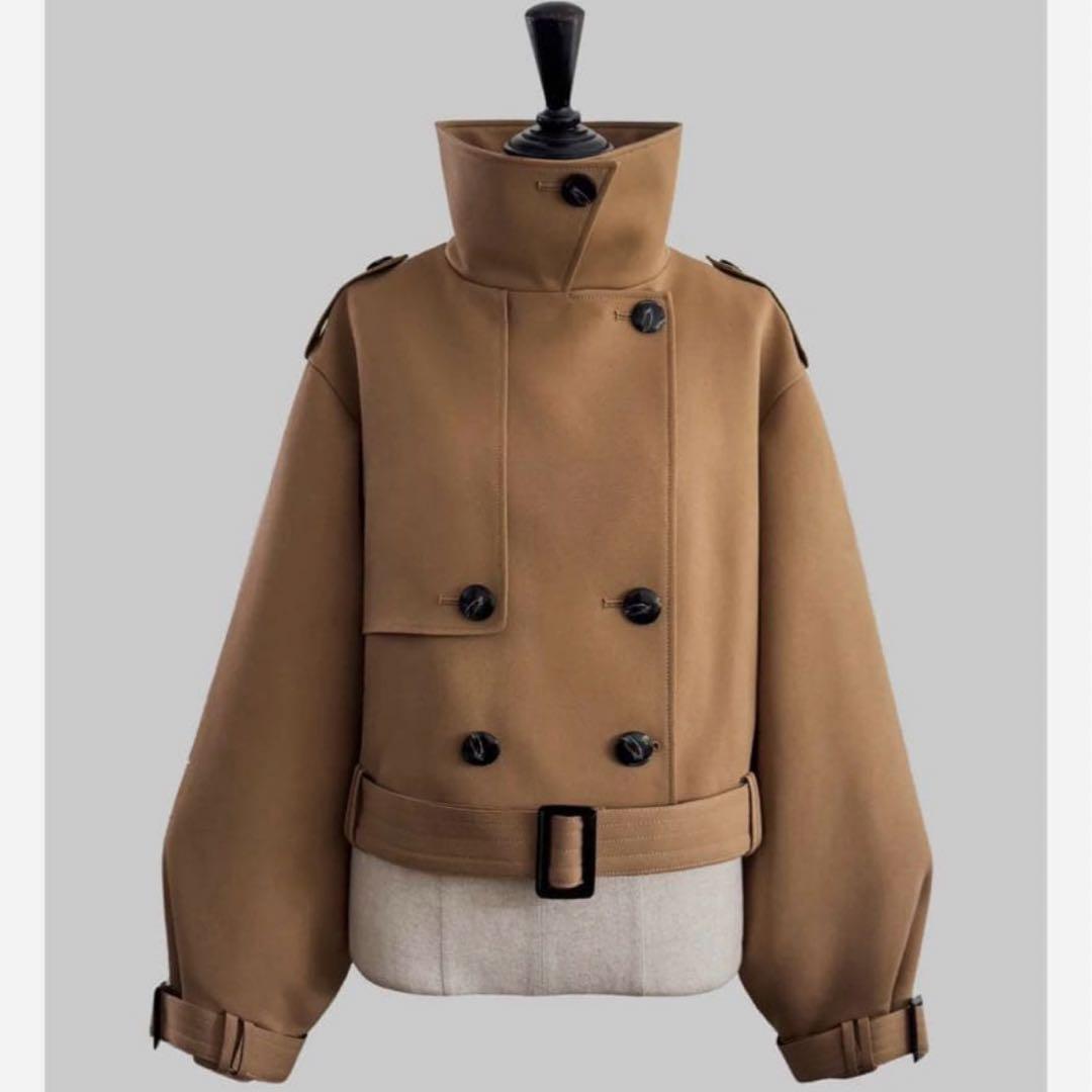 チョコ　sheller 2way short trench coat
