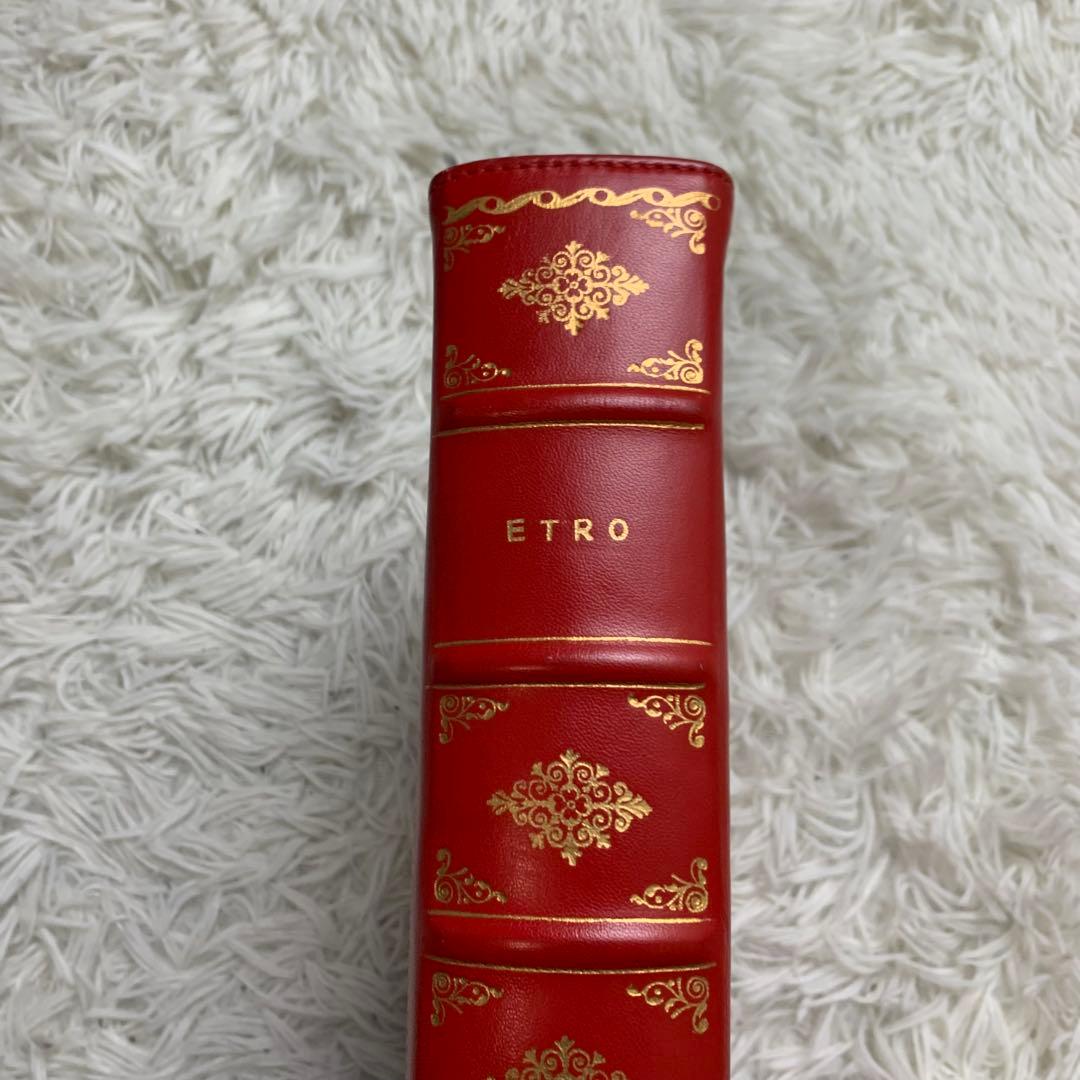 超希少！　エトロ　レザー　本型　クラッチバッグ　赤　ゴールド