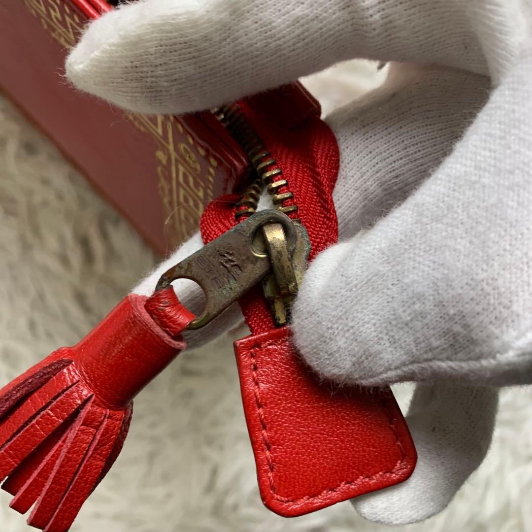 超希少！　エトロ　レザー　本型　クラッチバッグ　赤　ゴールド