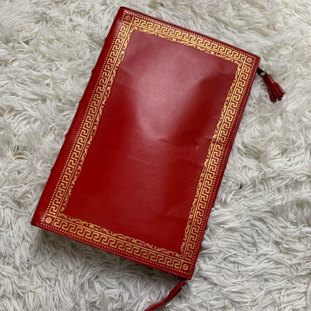 超希少！　エトロ　レザー　本型　クラッチバッグ　赤　ゴールド