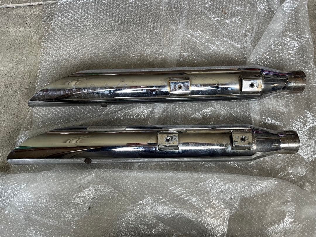 ハーレー　クロームワークス製3インチスラッシュカットスリップオンマフラー