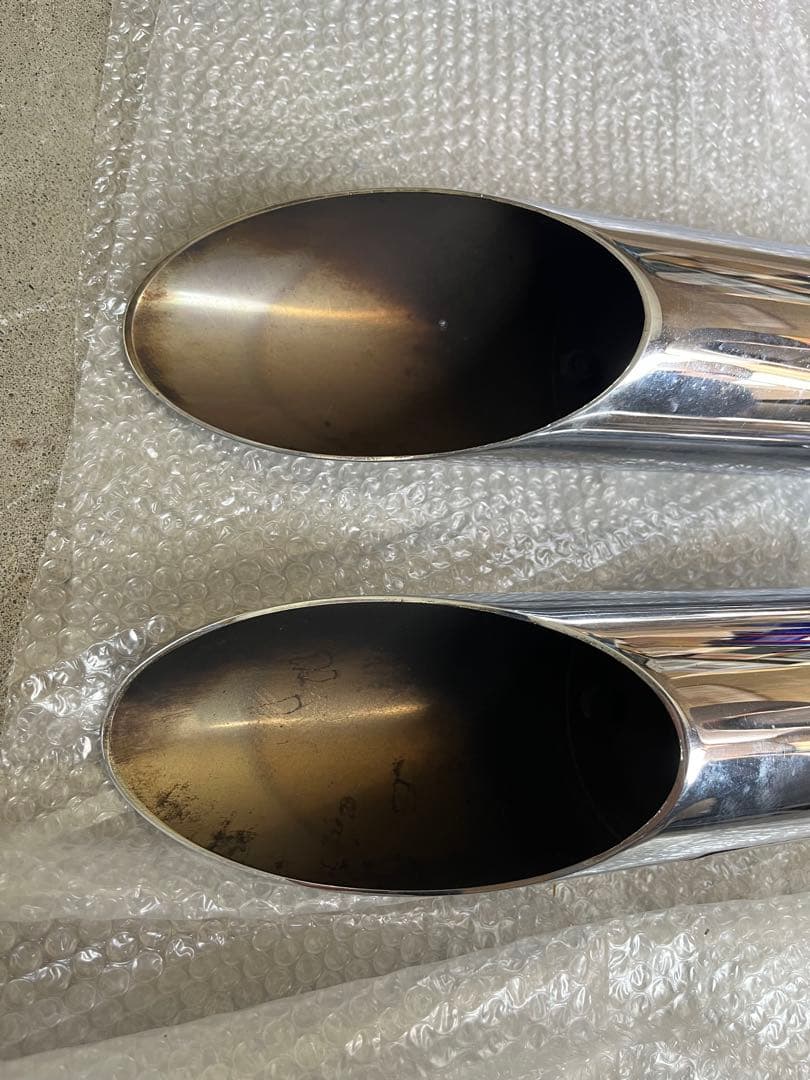 ハーレー　クロームワークス製3インチスラッシュカットスリップオンマフラー