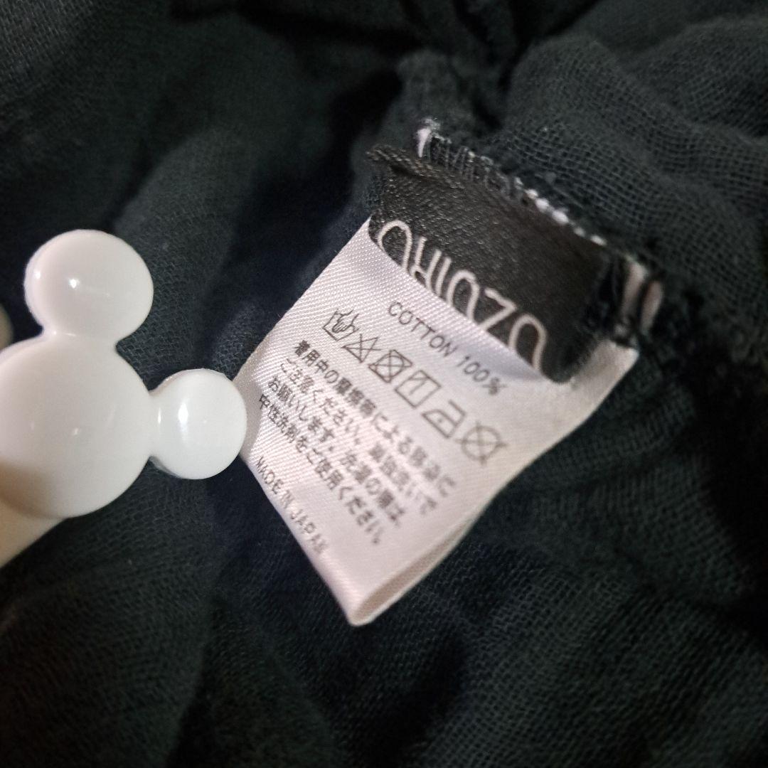 UZUiRO 麻柄ノーカラージャケット/ブラック/三河木綿 刺し子織